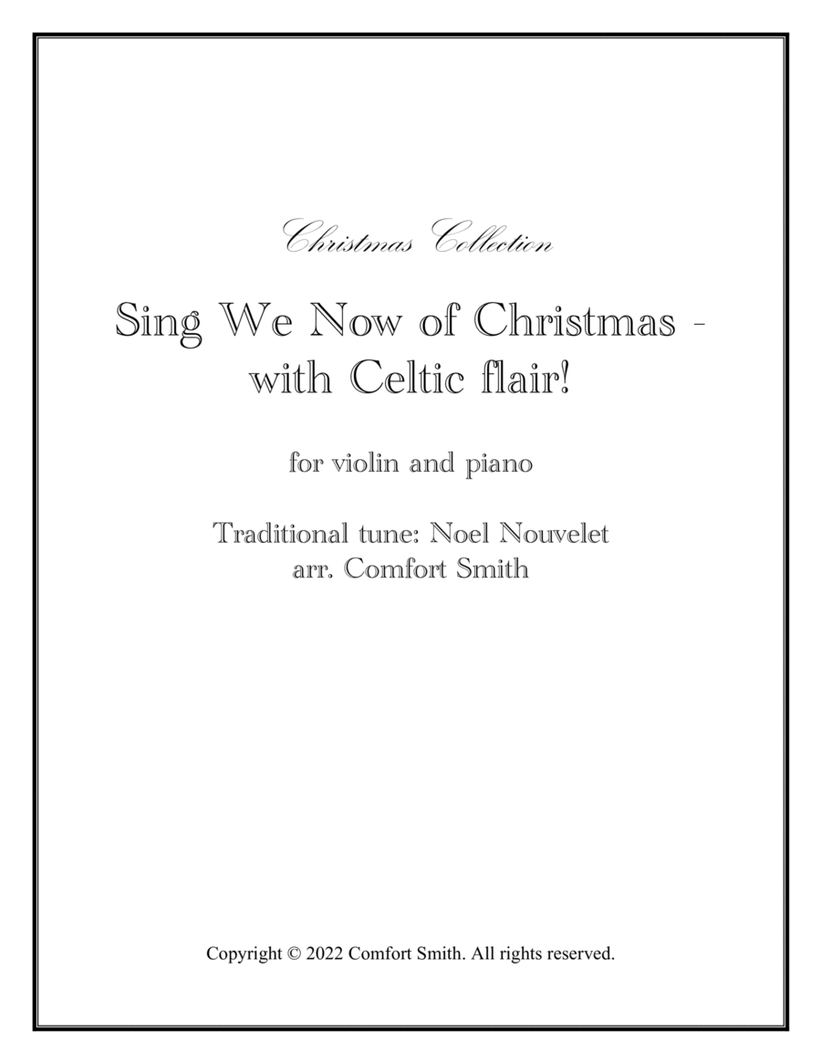 Sing We Now of Christmas - with Celtic flair! Violin Solo scores gallery preview page 1
