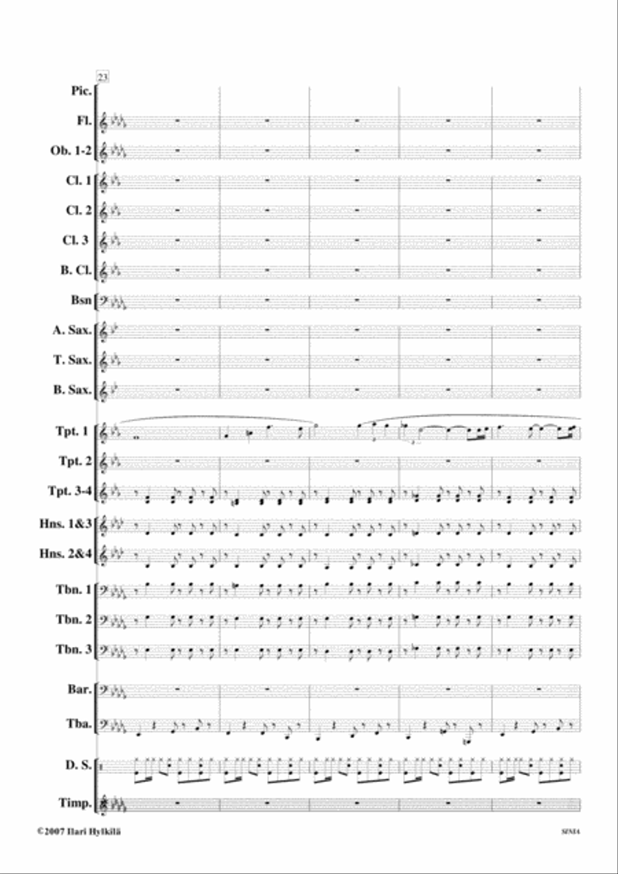 SINIA for concert band and solo trumpet Concert Band scores gallery preview page 5