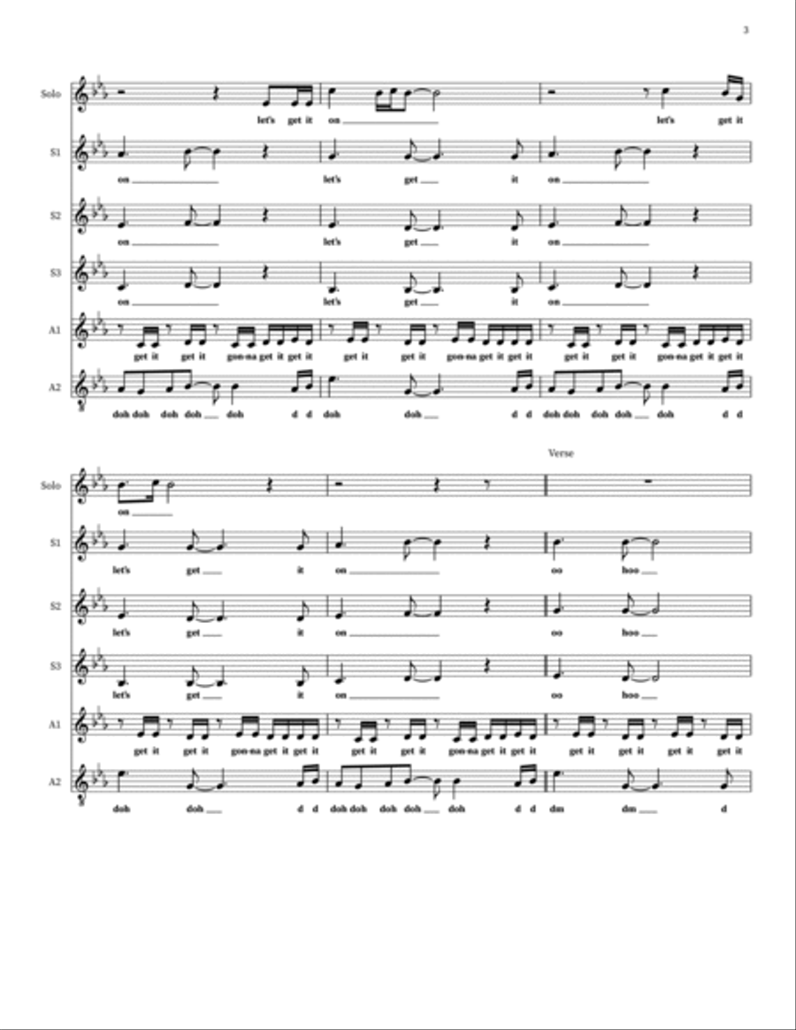 Let's Get It On Choir scores gallery preview page 3