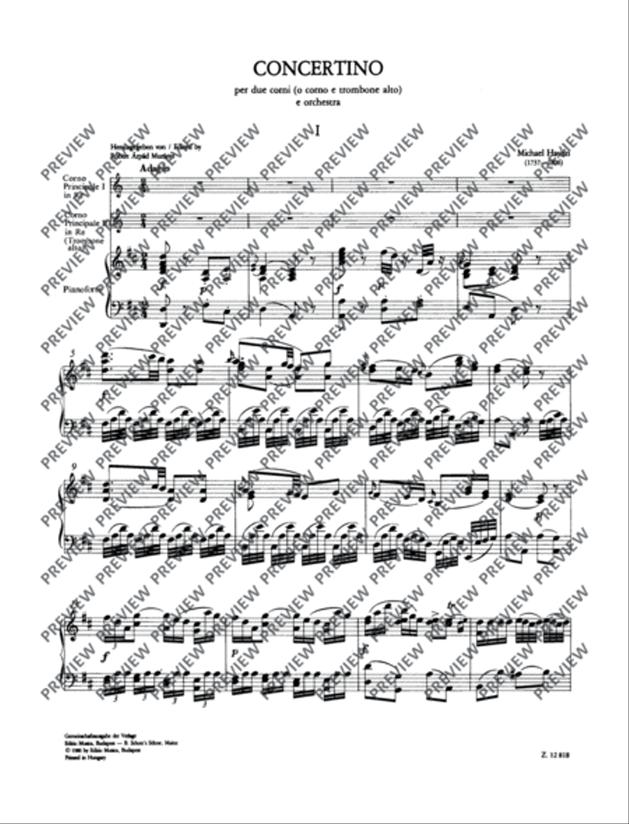 Concertino D major Piano scores gallery preview page 4