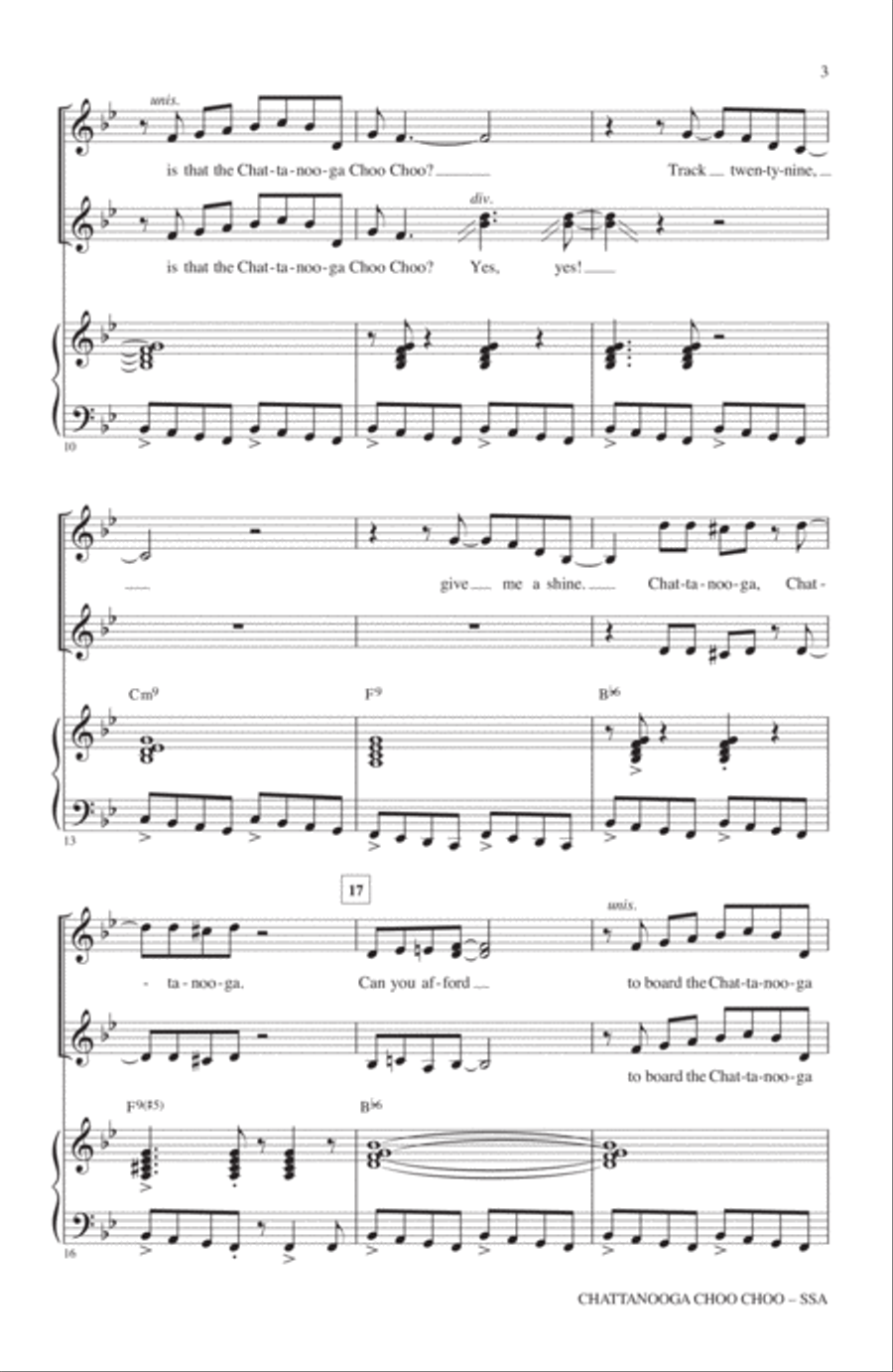 Chattanooga Choo Choo Chattanooga Choo Choo SSA scores gallery preview page 2