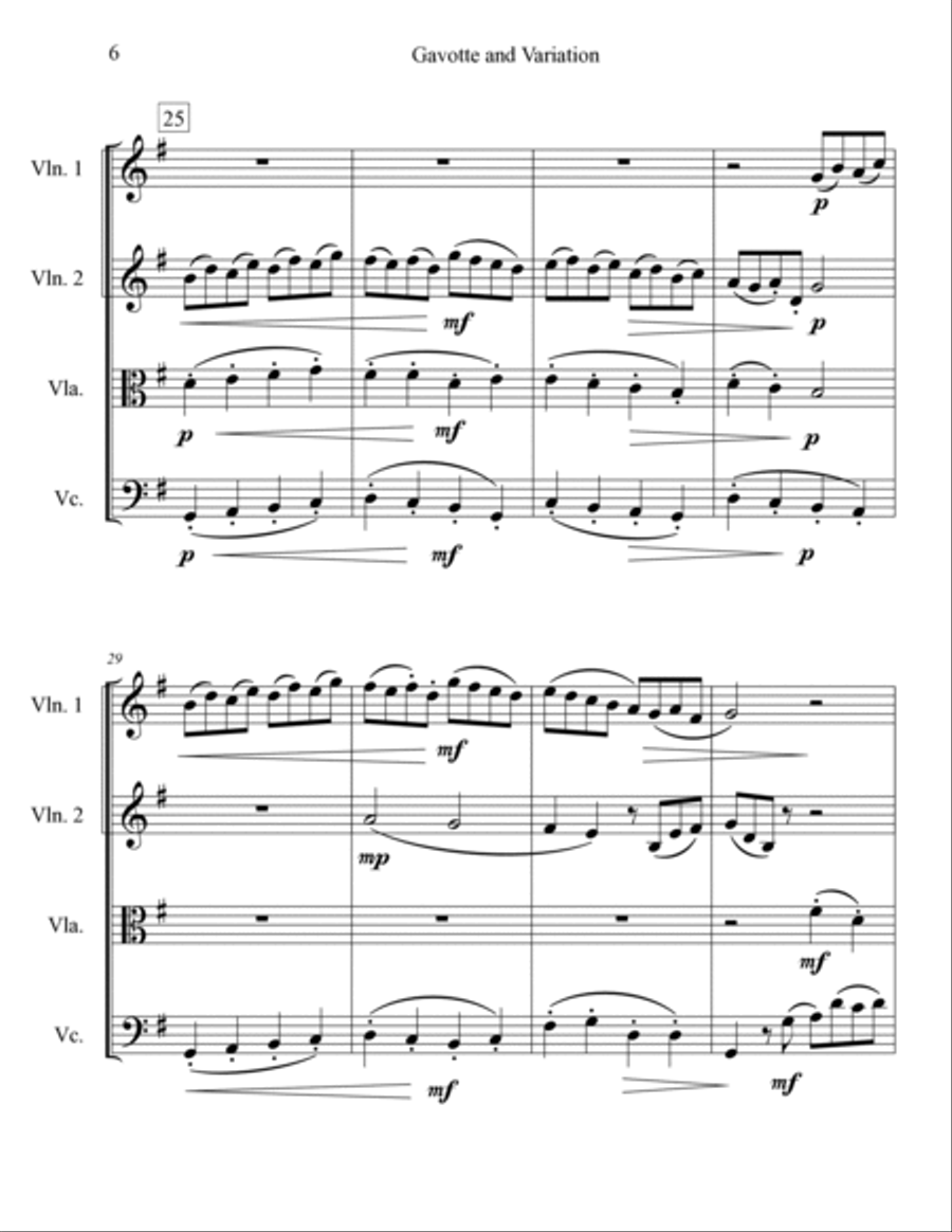 Gavotte and Variation - String Quartet String Quartet scores gallery preview page 6
