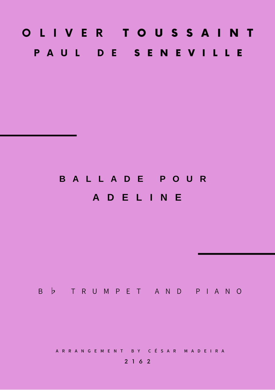 Ballade Pour Adeline B-Flat Trumpet scores gallery preview page 1