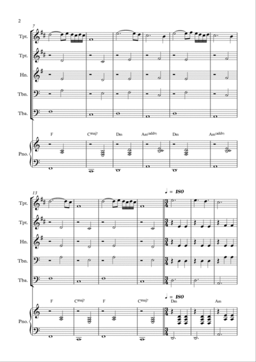 La Valse D'amelie Brass Ensemble scores gallery preview page 2