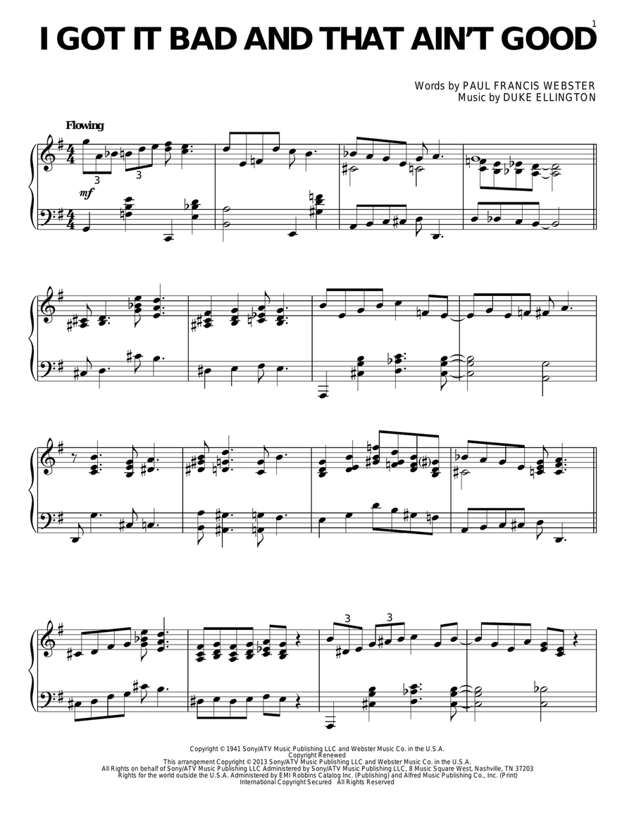 I Got It Bad And That Ain't Good Piano Solo scores gallery preview page 1