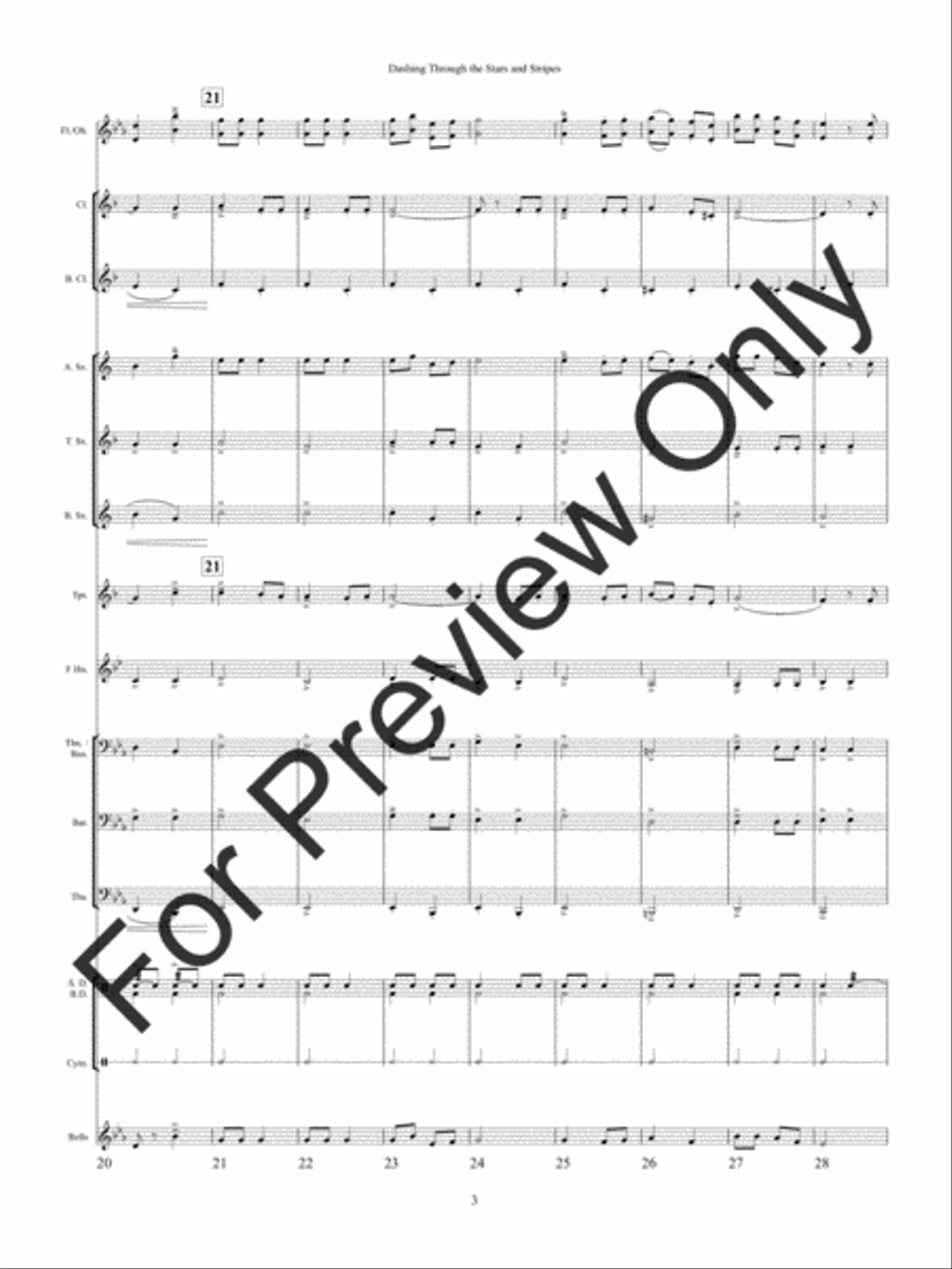 Dashing Through the Stars and Stripes Concert Band scores gallery preview page 6