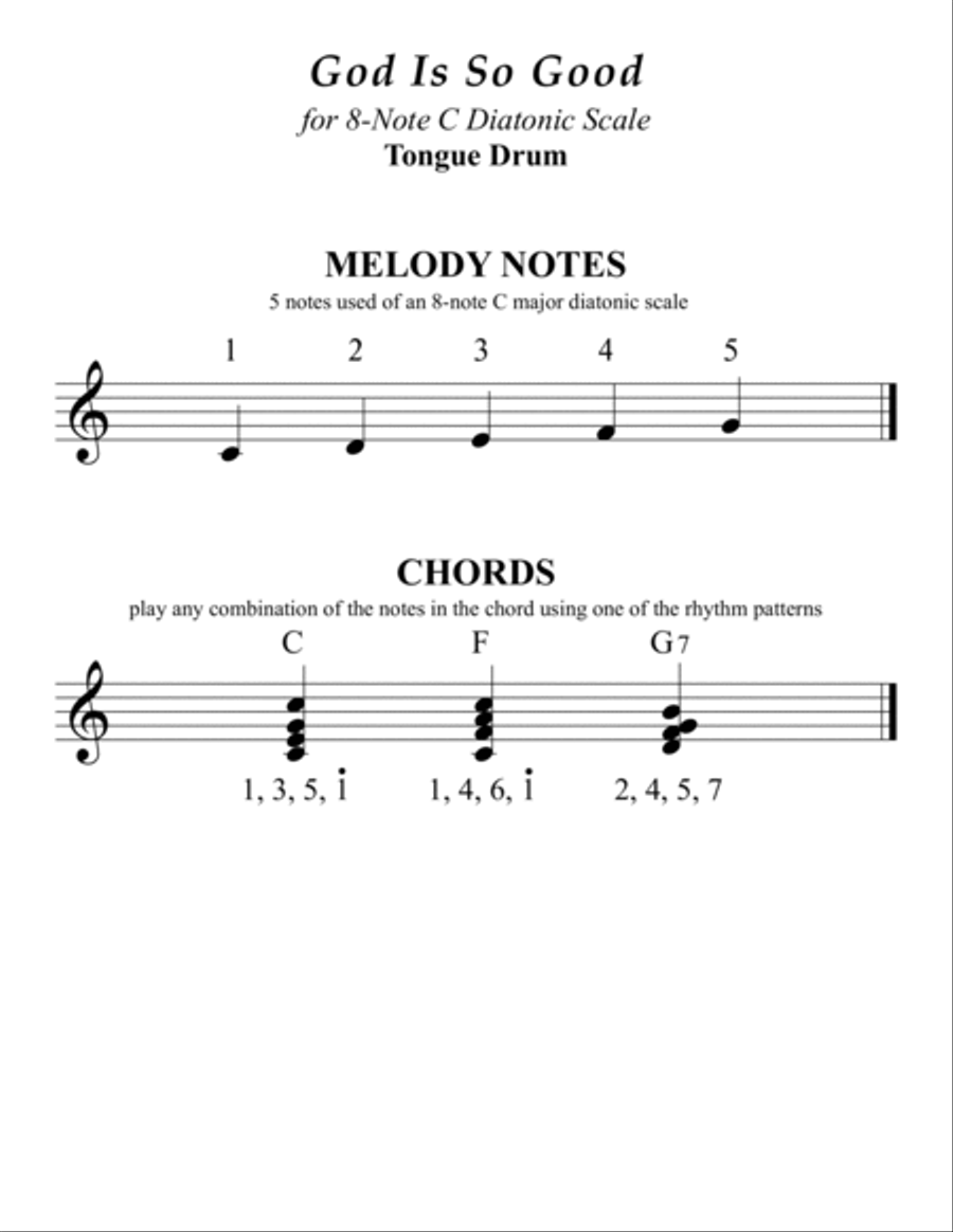 God Is So Good (for 8-note C major diatonic scale Tongue Drum) image number null