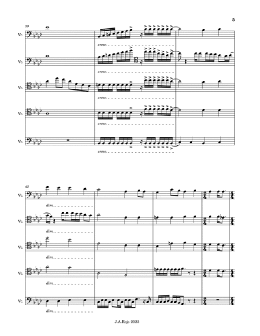 Total Eclipse Of The Heart String Quintet scores gallery preview page 5