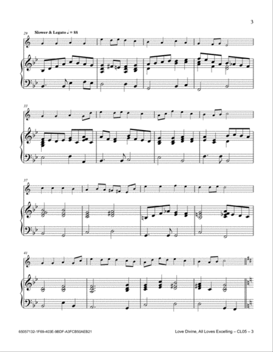 Love Divine, All Loves Excelling Clarinet Solo scores gallery preview page 3