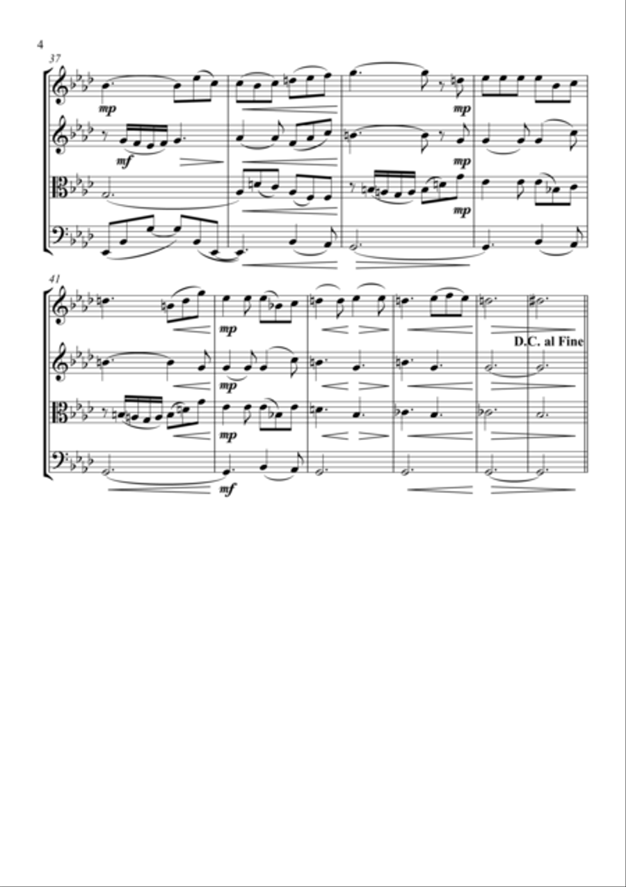 Flower duet from Lakme String Quartet scores gallery preview page 5