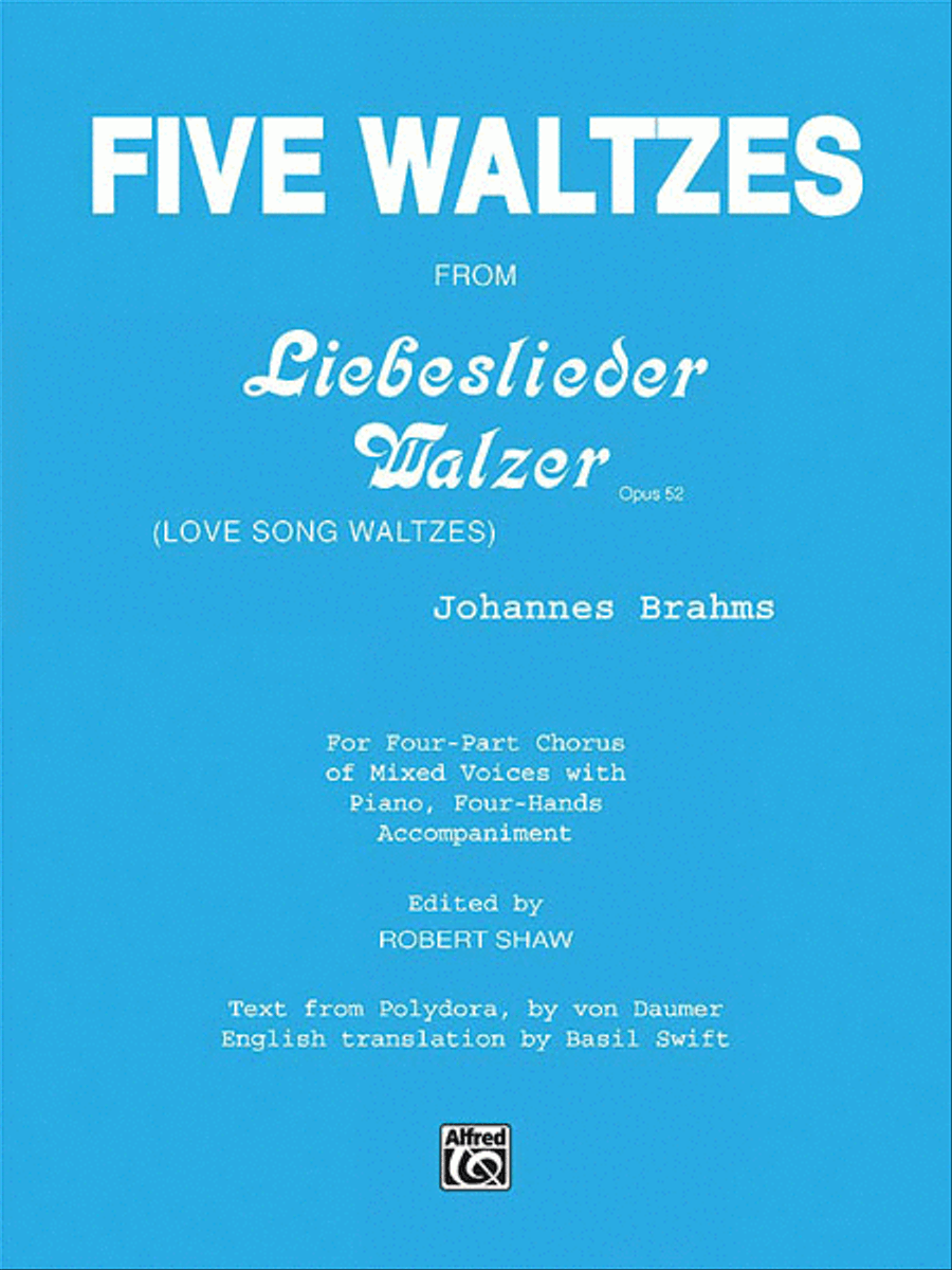 Five Waltzes (from Liebeslieder Walzer) 4-Part scores gallery preview page 1