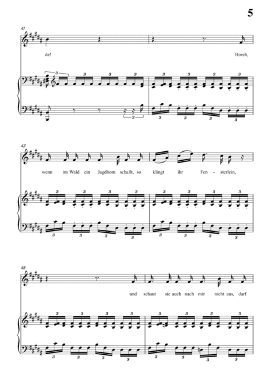 Schubert-Die böse Farbe,from 'Die Schöne Müllerin',Op.25 No.17 in B for Vocal and Piano Voice scores gallery preview page 6