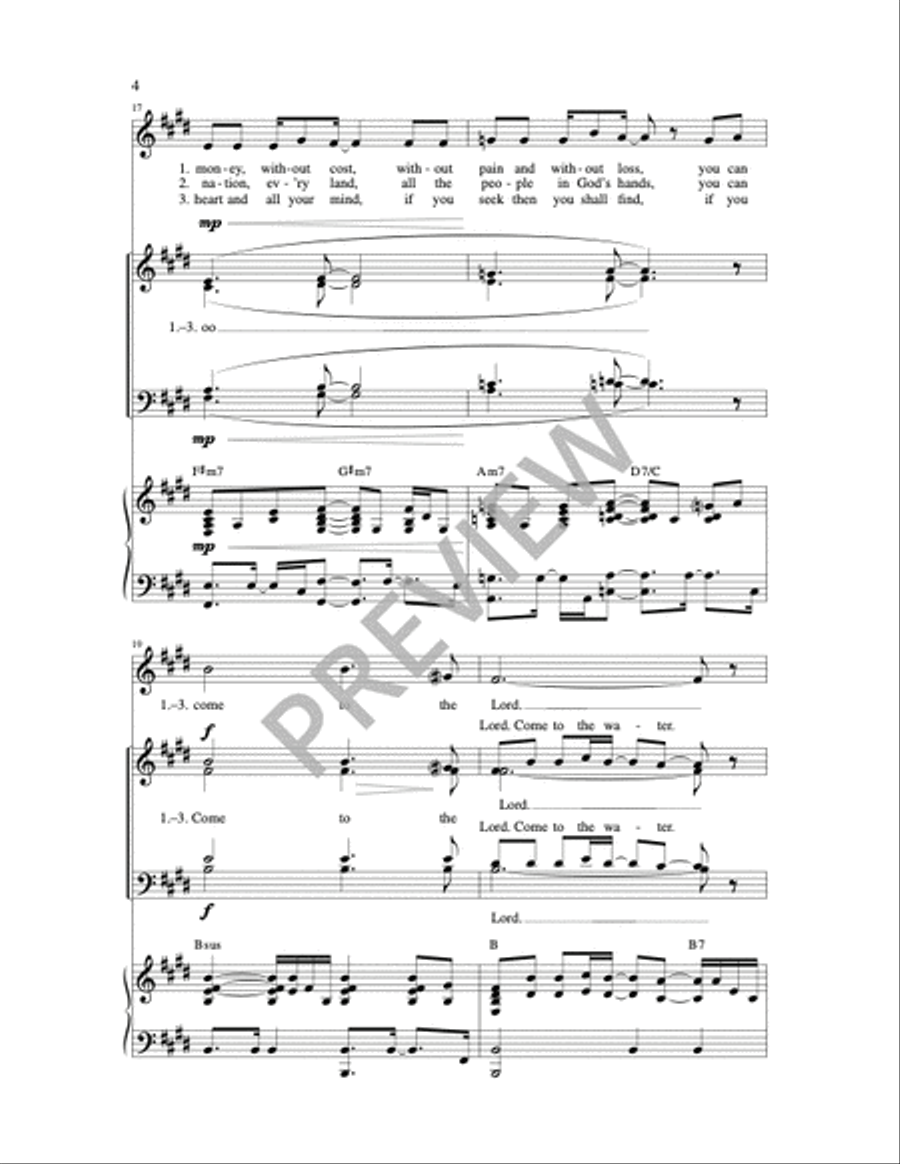 Come to the Water 4-Part scores gallery preview page 3