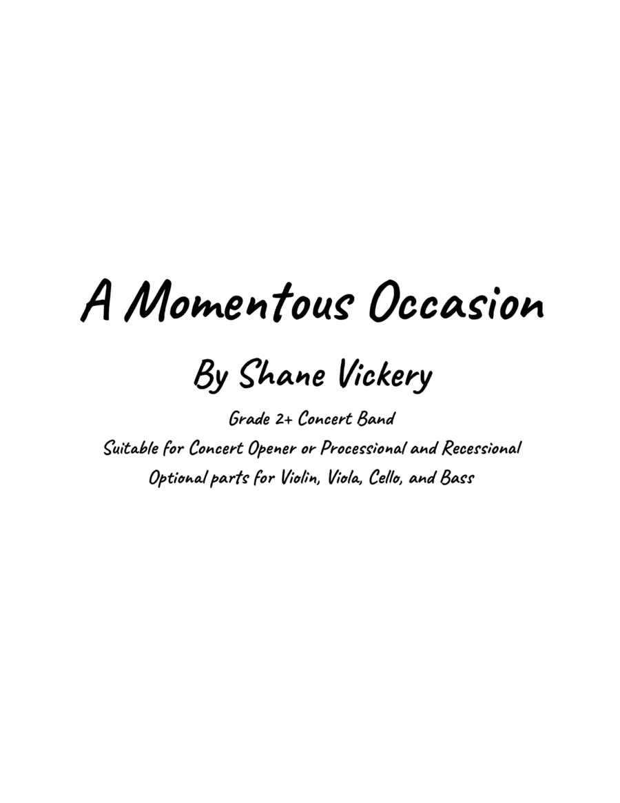 A Momentous Occasion Concert Band scores gallery preview page 1