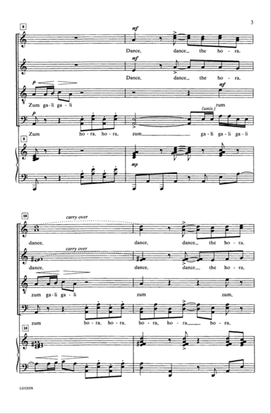 Zum Gali (Dance the Hora!) Choir scores gallery preview page 2