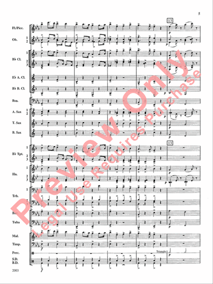 A Percy Grainger Suite Concert Band scores gallery preview page 6
