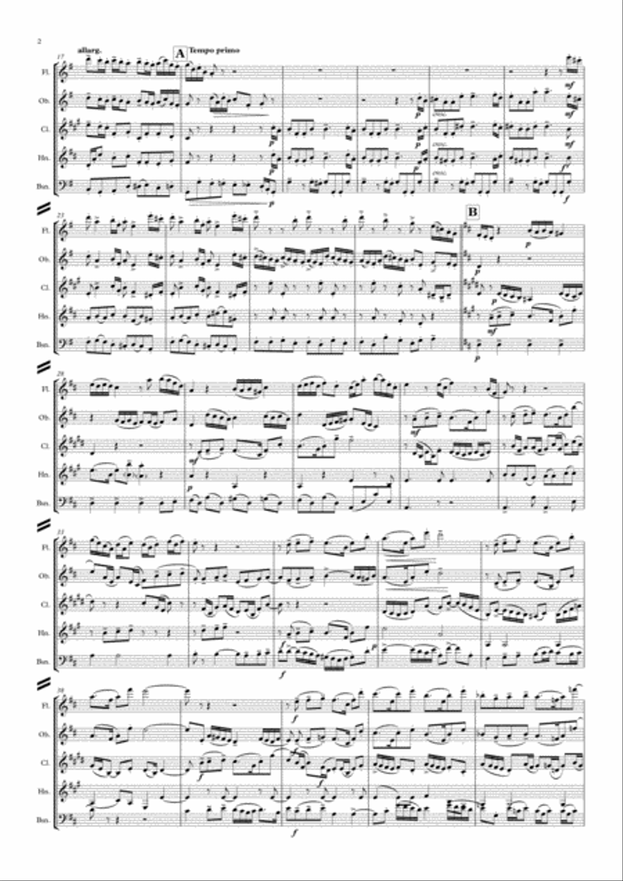 Parry: An English Suite Mvts. I to V - wind quintet Woodwind Quintet scores gallery preview page 2