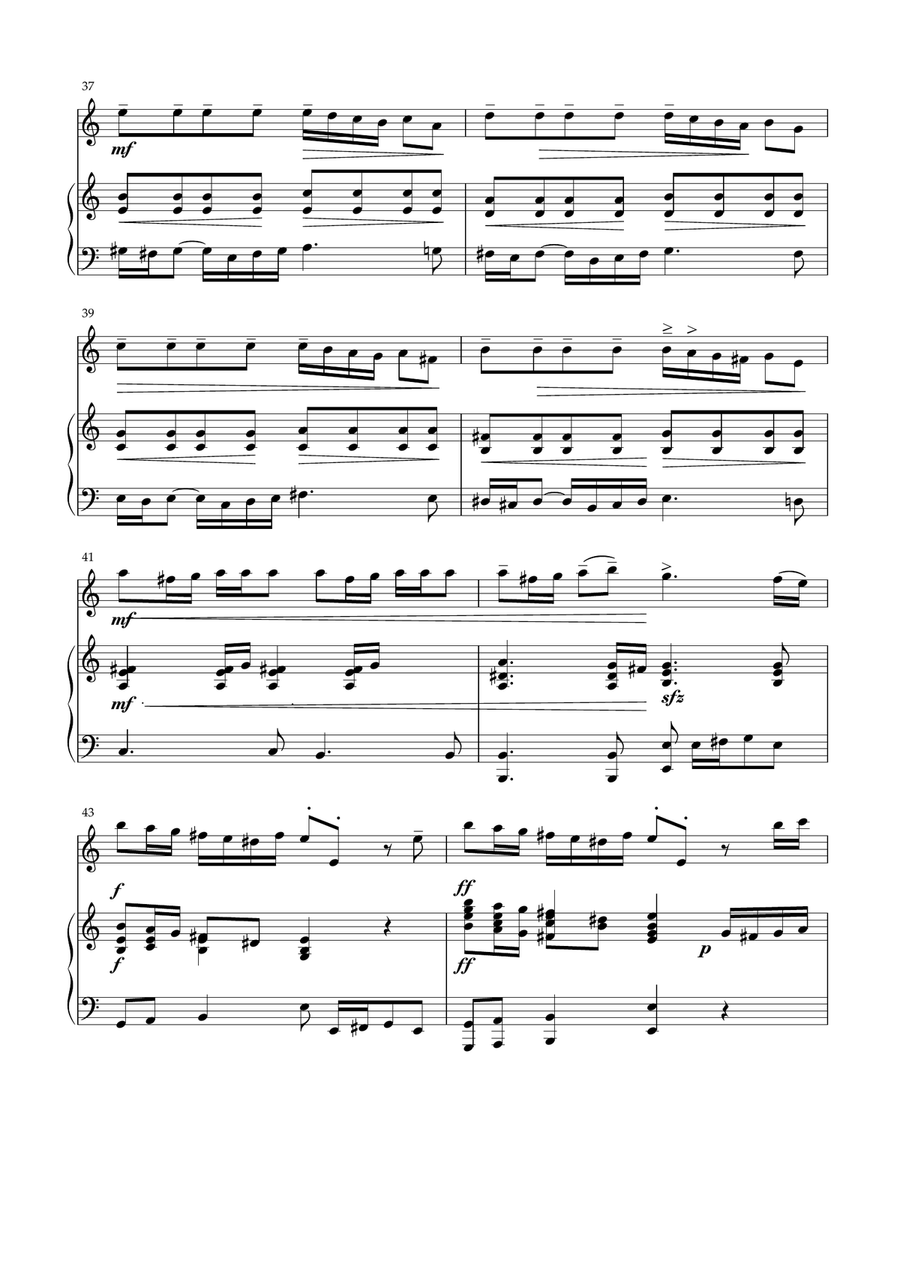 Vivaldi - Concerto in A minor RV 356 (Allegro) for violin and piano Violin Solo scores gallery preview page 5