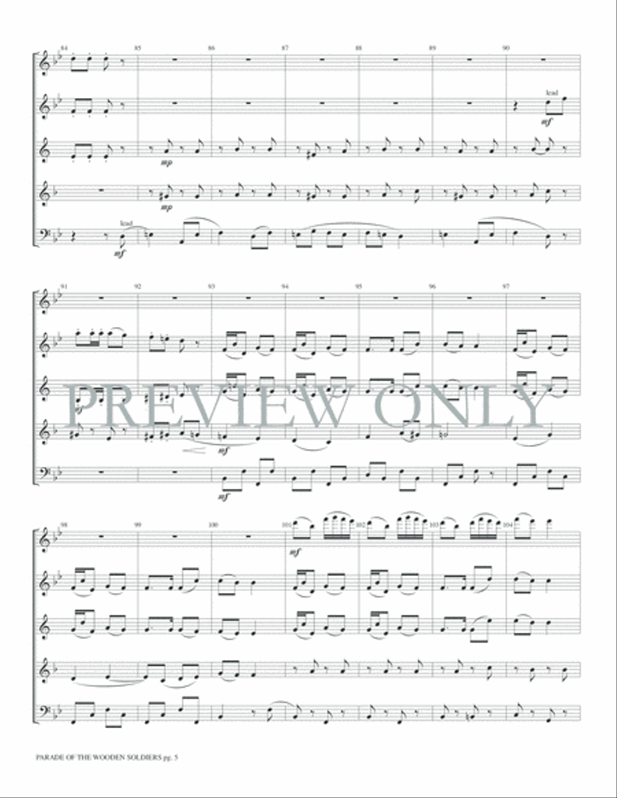 Parade of the Wooden Soldiers Woodwind Quintet scores gallery preview page 7