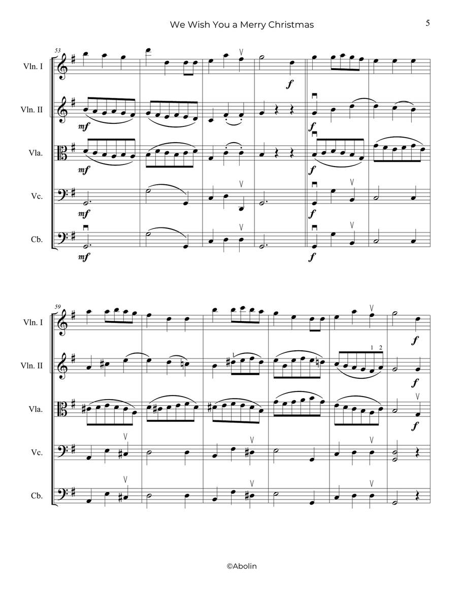 We Wish You a Merry Christmas - String Orchestra String Orchestra scores gallery preview page 6
