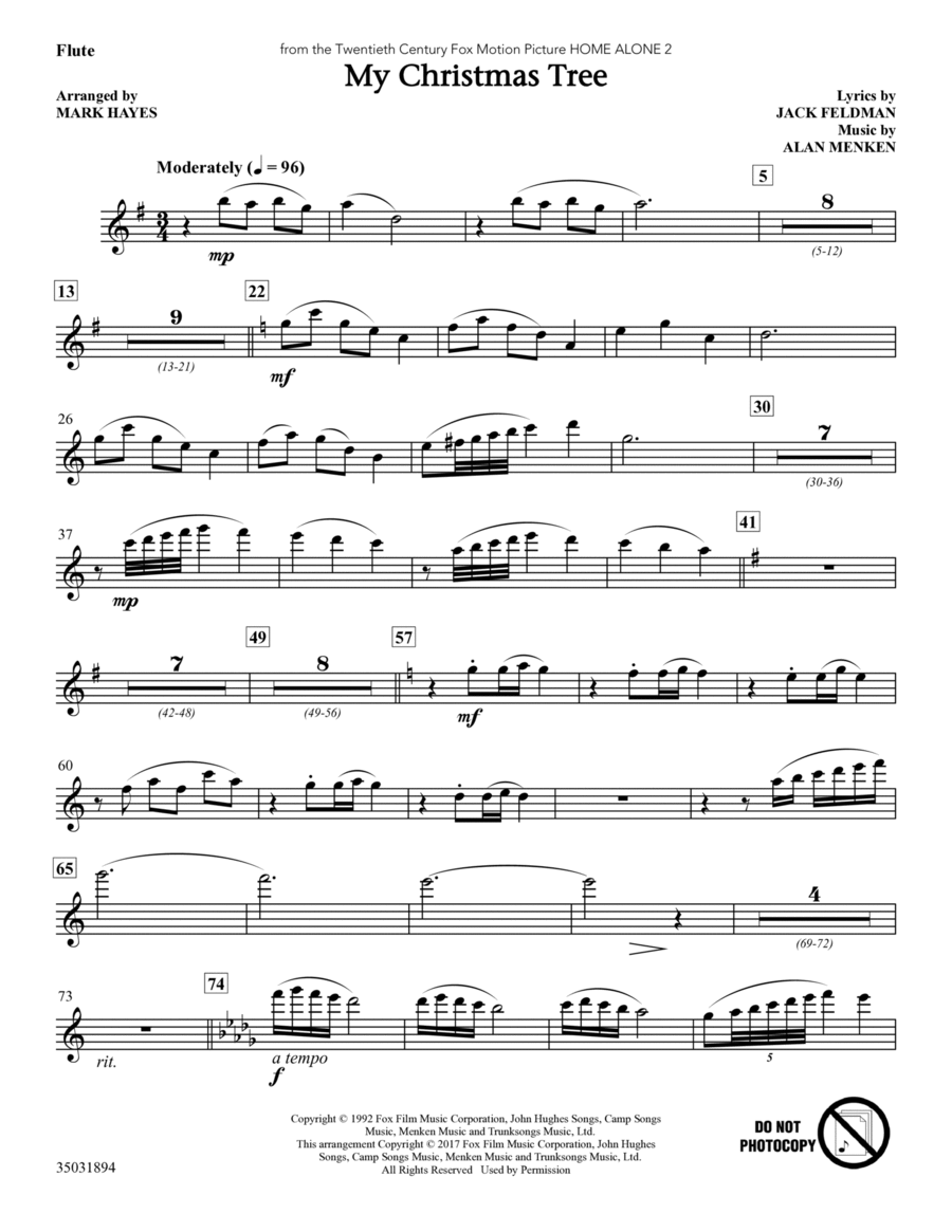 My Christmas Tree - Flute Choir scores gallery preview page 1
