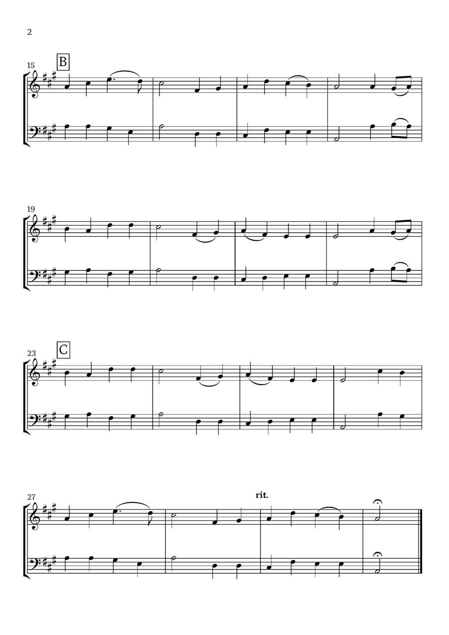 For the Beauty of the Earth (for Violin and Trombone) - Easter Hymn Trombone scores gallery preview page 2
