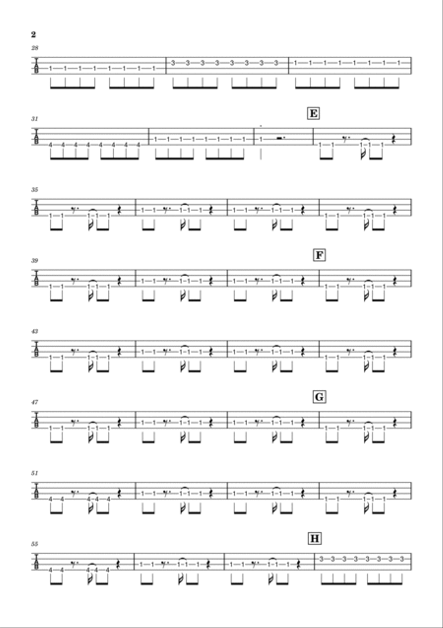You Oughta Know Bass Guitar Tablature scores gallery preview page 2