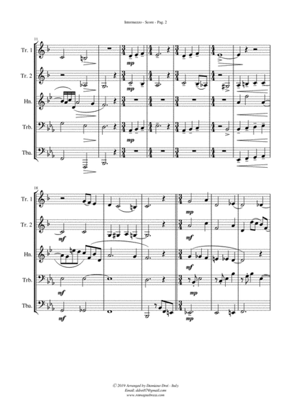 Intermezzo from Cavalleria Rusticana - Brass Quintet image number null