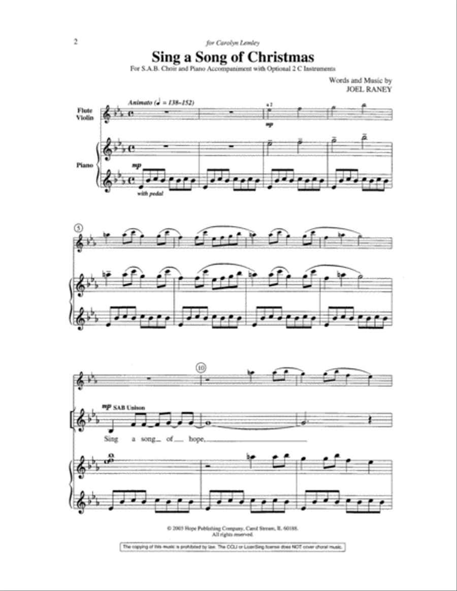 Sing a Song of Christmas Sing a Song of Christmas 3-Part scores gallery preview page 2