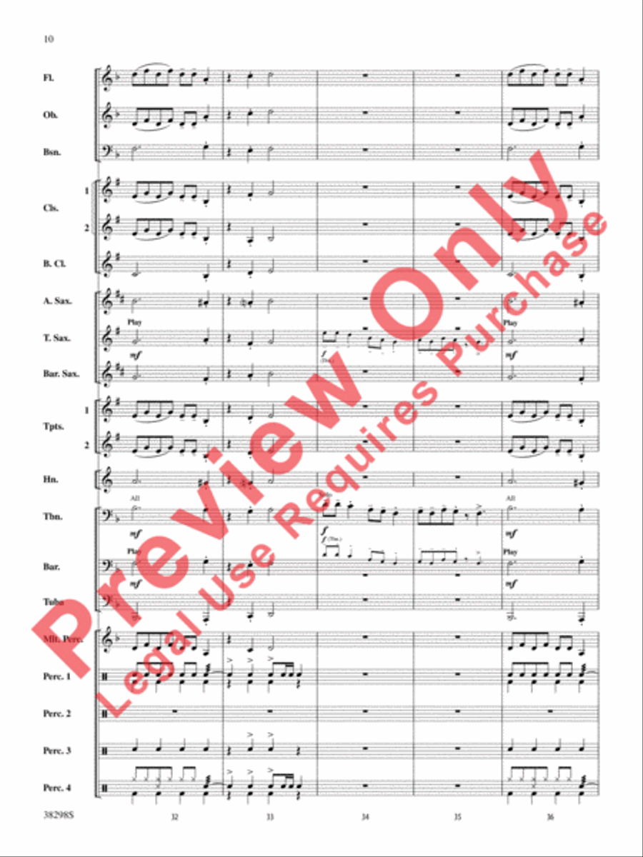Wade in the Water Concert Band scores gallery preview page 10