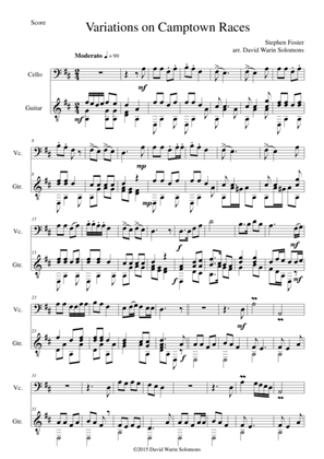 Variations on Camptown Races for cello and guitar