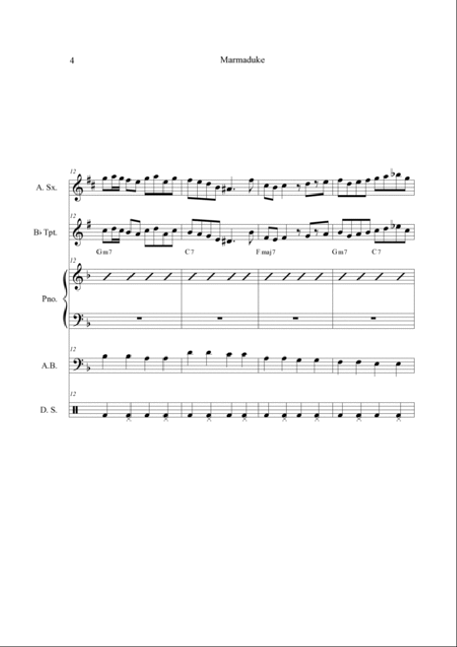 Marmaduke Jazz Ensemble scores gallery preview page 4