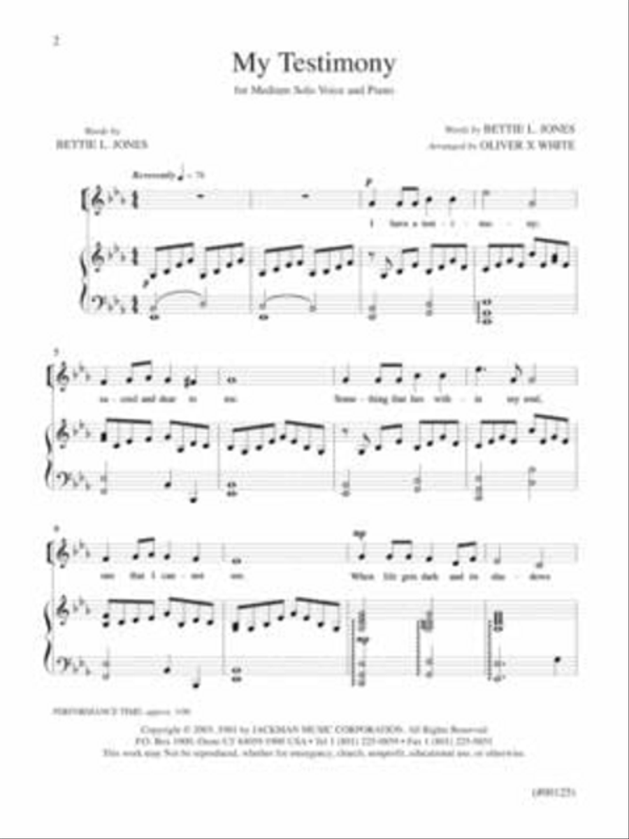 My Testimony - Vocal Solo Voice Solo scores gallery preview page 2