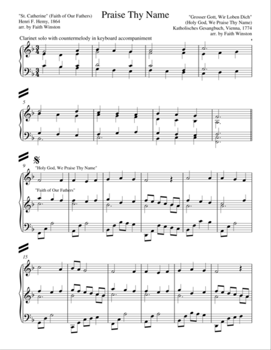 Praise Thy Name Medley Woodwind Duet scores gallery preview page 1