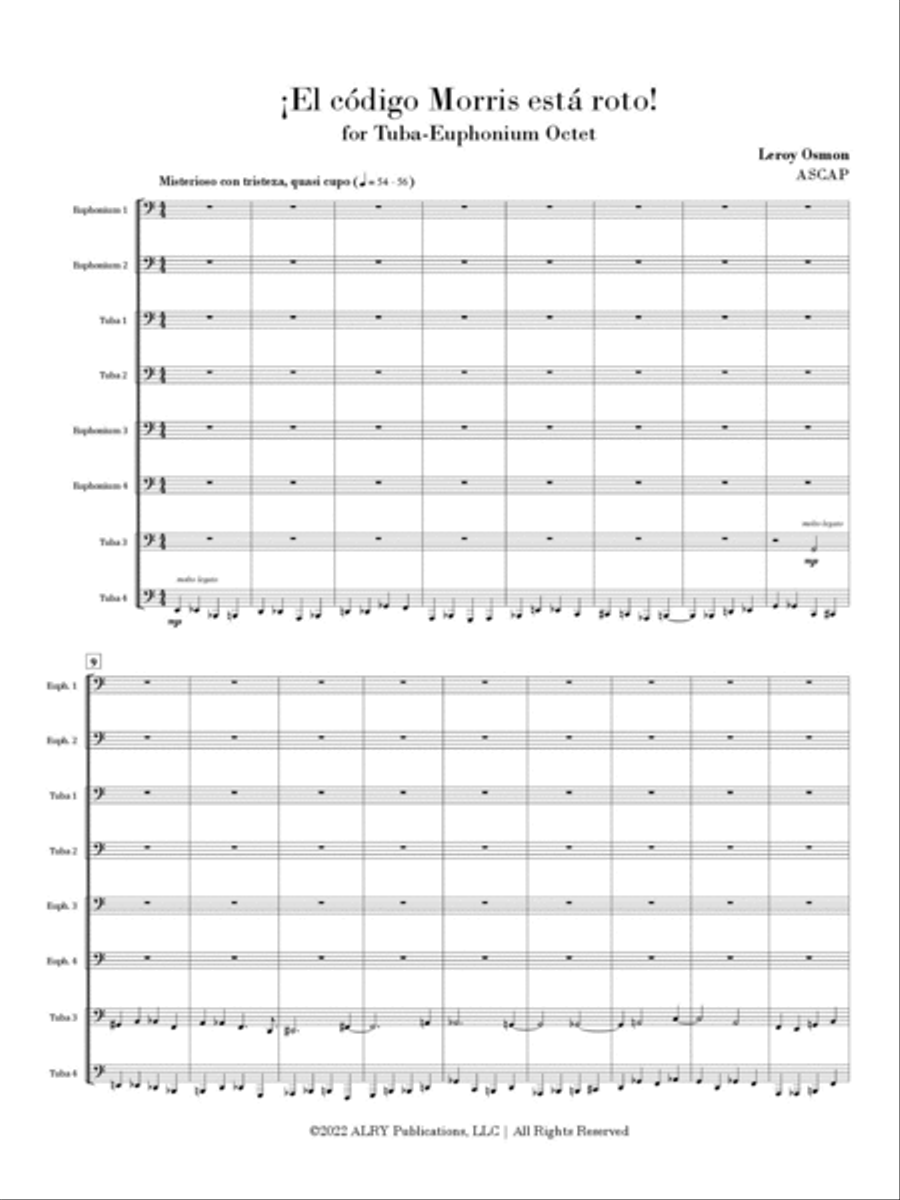 ¡El código Morris está roto! for Tuba-Euphonium Octet Chamber Music scores gallery preview page 2