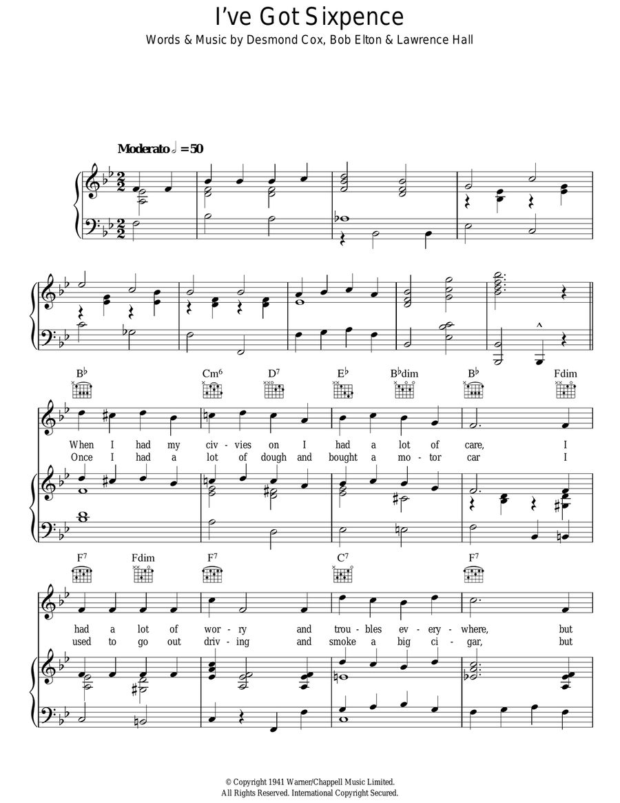 I've Got Sixpence Guitar scores gallery preview page 1