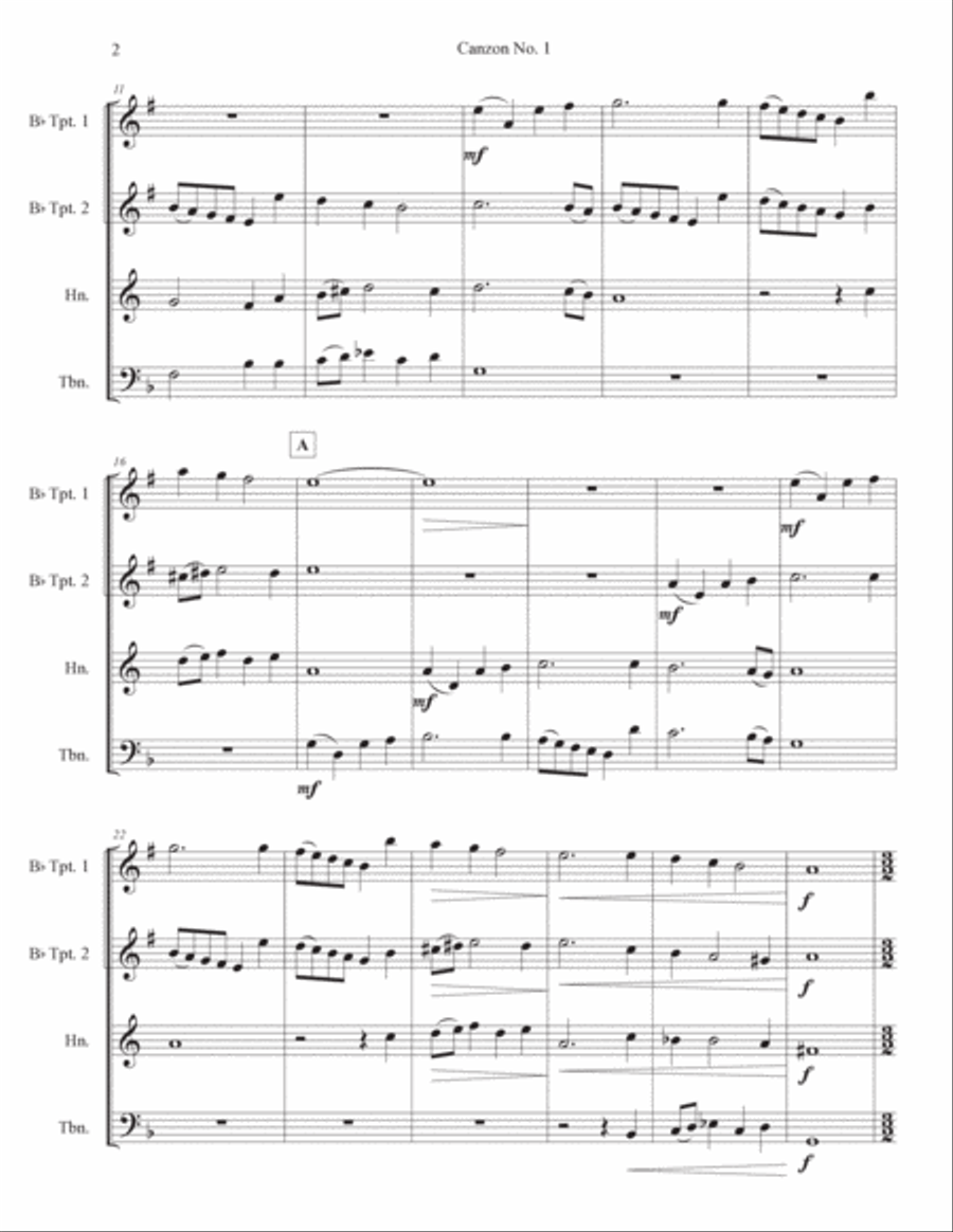 17 Brass Quartets from "Canzoni per sonare"