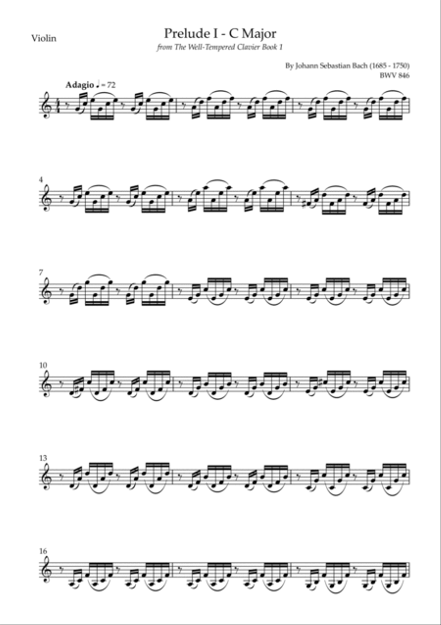 Prelude 1 in C Major BWV 846 (from Well-Tempered Clavier Book 1) for String Trio String Trio scores gallery preview page 4