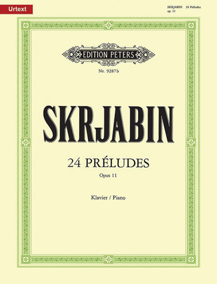 Book cover for 24 Préludes Op. 11 for Piano