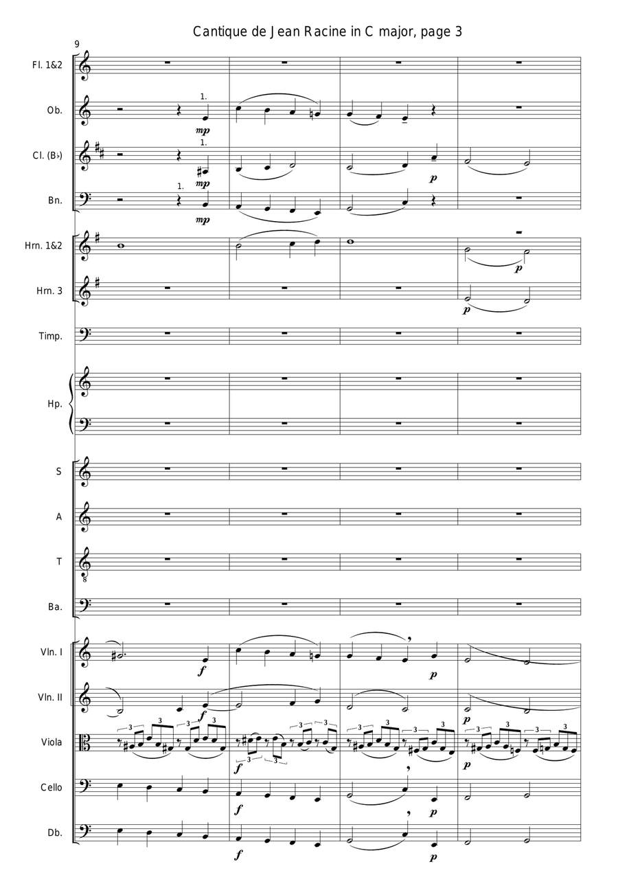 Faure - Cantique de Jean Racine in C major - Orchestra 4-Part scores gallery preview page 3