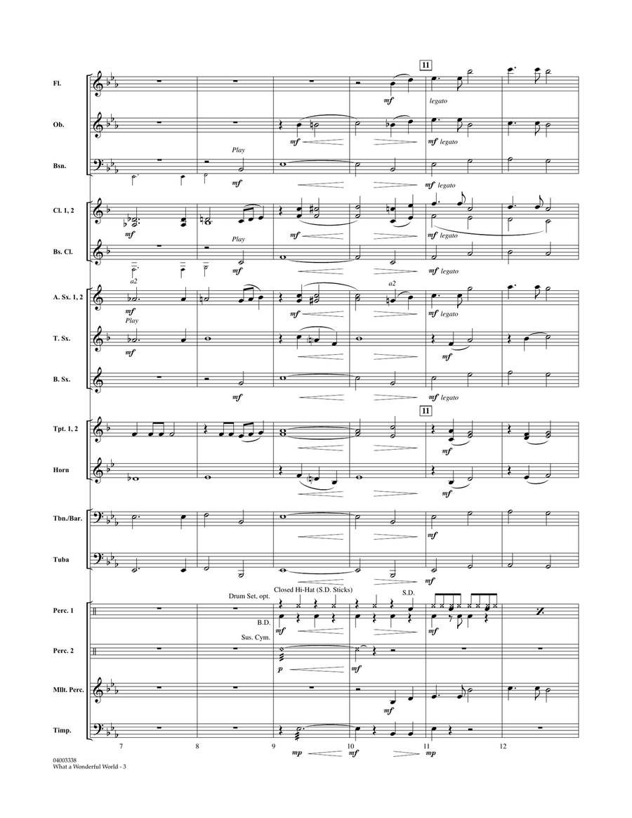 What A Wonderful World - Full Score Concert Band scores gallery preview page 3