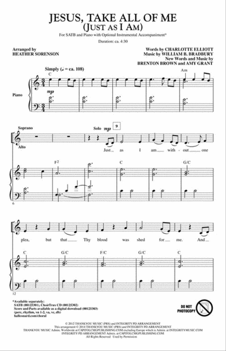Jesus, Take All of Me Jesus, Take All of Me 4-Part scores gallery preview page 2