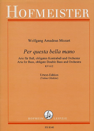 Book cover for Per questa bella mano, KV 612 / Partitur