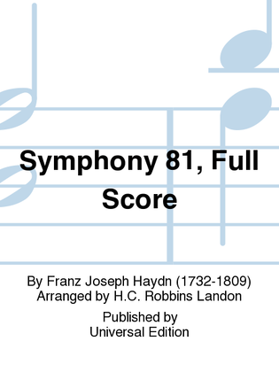 Book cover for Symphony 81, Full Score