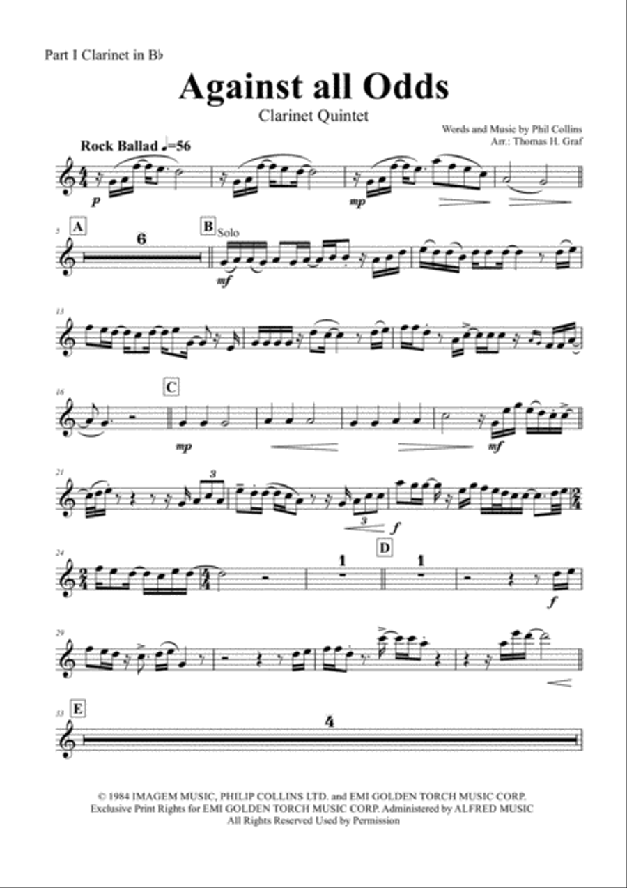 Against All Odds (take A Look At Me Now) Woodwind Ensemble scores gallery preview page 5