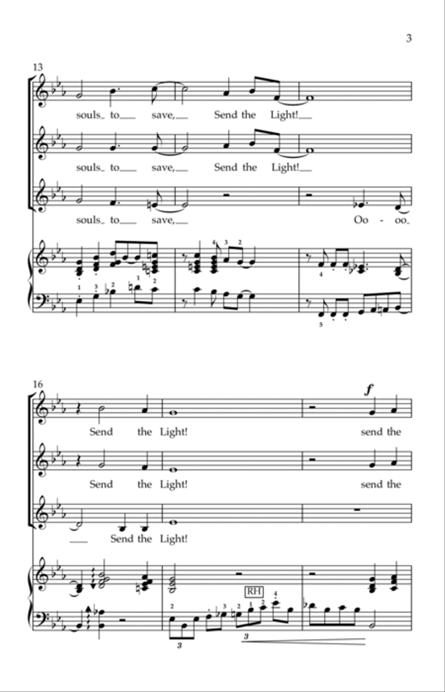 Send the Light w/ Jesus Saves (SSAA Choir and Piano) SSAA scores gallery preview page 3
