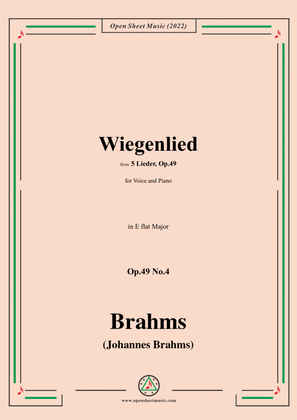 Book cover for Brahms-Wiegenlied,Op.49 No.4 in E flat Major