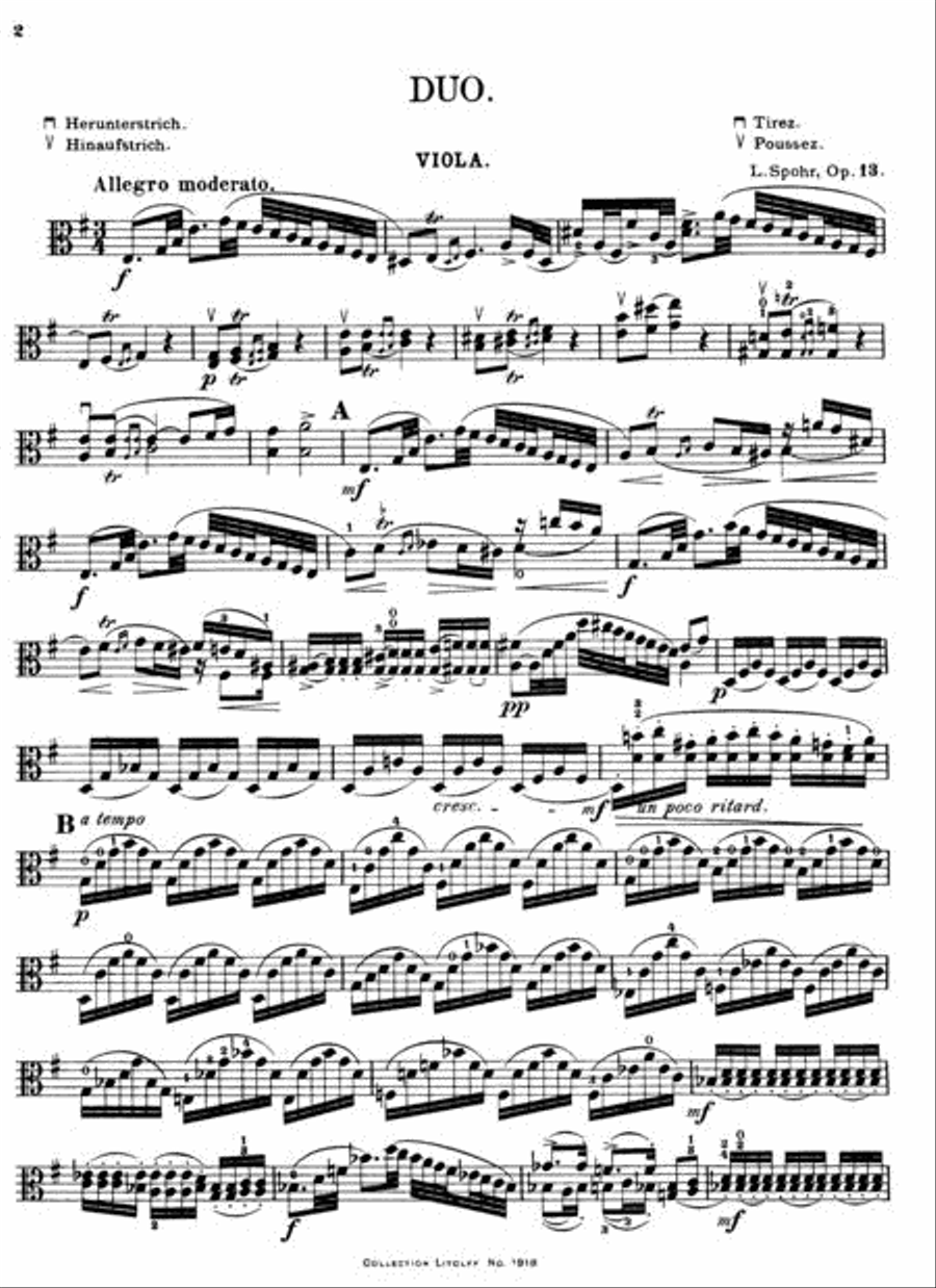 Duo in E minor Op. 13 for Violin and Viola String Duet scores gallery preview page 2
