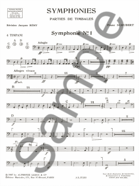 Symphonies - Timpani Parts (percussion Solo)