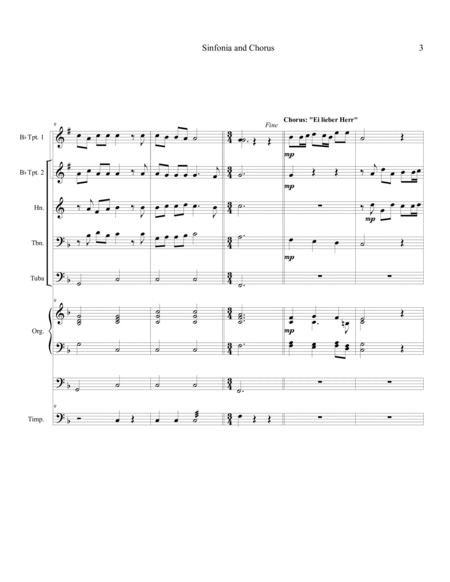 "Sinfonia and Chorus" (from 'Ihr lieben Christen') - brass quintet, organ or piano, opt timpani image number null